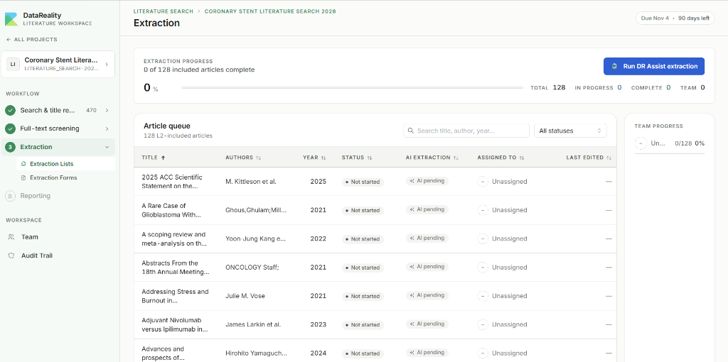 Extraction Dashboard