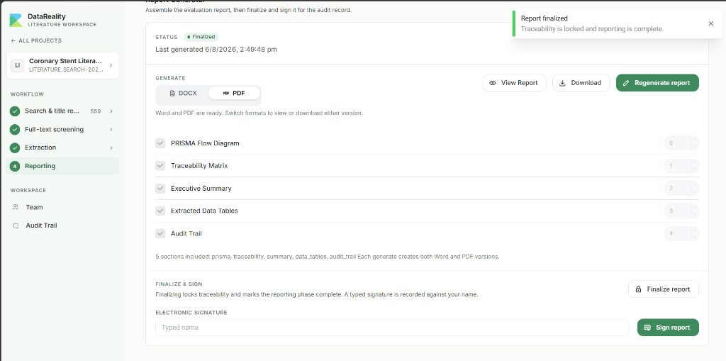Report Finalized
