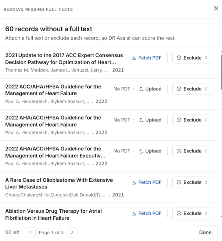 Resolve Missing PDFs